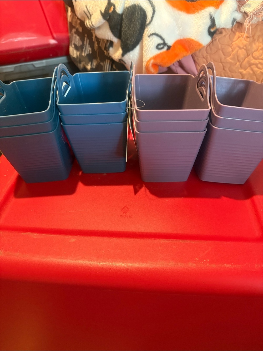 Stackable Blue Organizer Cups - Set of 8